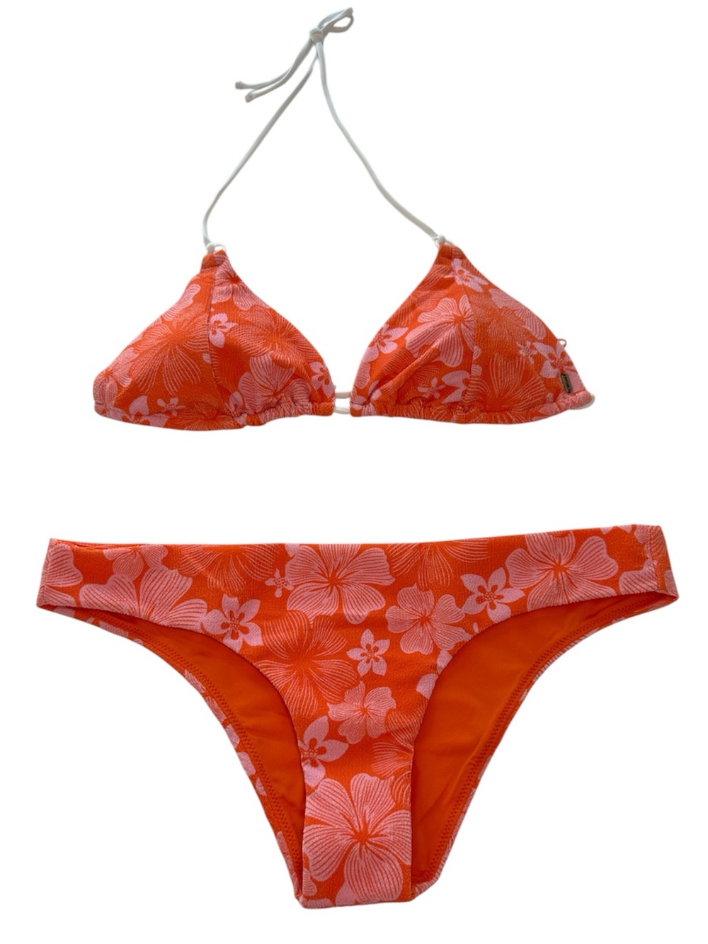 Rip Curl Bikini Two Piece Swimsuit Orange Pink Floral Cheeky NWT Women’s Large